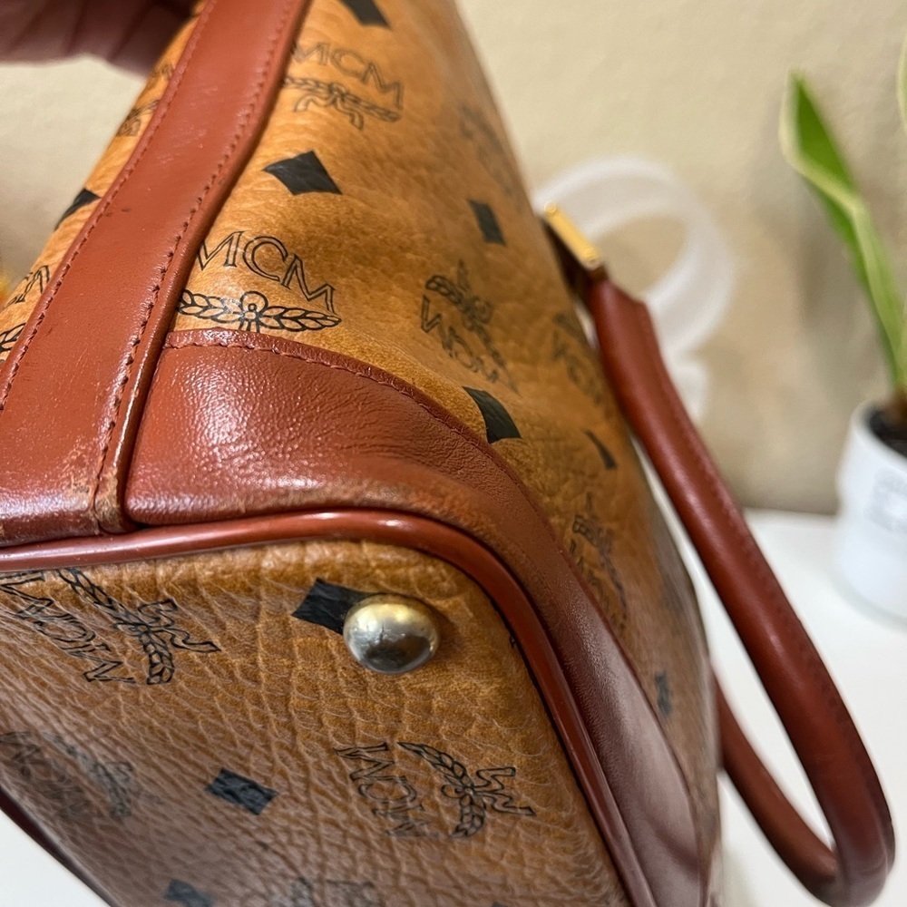 MCM VINTAGE COGNAC VISETOS HANDBAG - Picture 7 of 15
